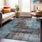 World Rug Gallery Abstract Design Distressed Non Shedding Soft Area Rug 5' x 7' Blue 392BLUE5x7 - alternate 1